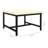 Reno Outdoor Sectional Footrest Ottoman, Black Rattan, Ivory Polyester