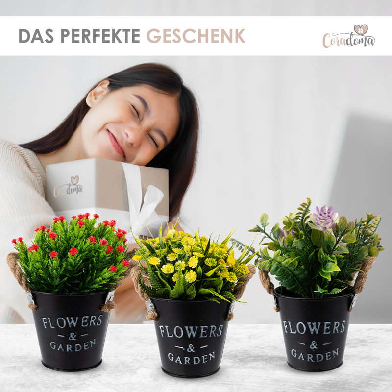 18 cm H Faux Plant, Black