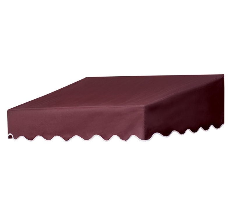 IDM Worldwide 48'' W x 21'' D Fabric Cover Retractable Door / Window Awning, Burgundy