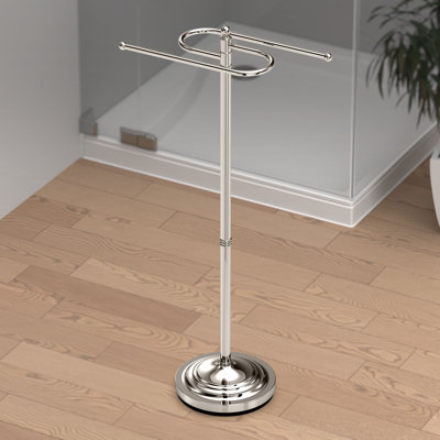 Free Standing Towel Holder | 38"H Floor Standing Towel Rack, Weighted and Padded Base