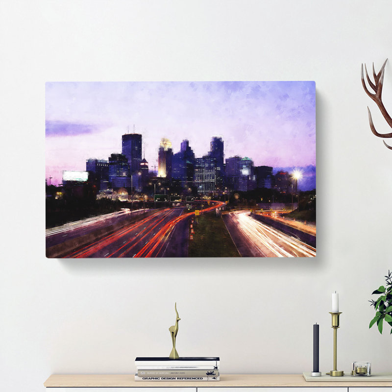 Minneapolis Skyline At Dusk - Wrapped Canvas, 50cm H x 76cm W x 3cm D