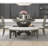 TREXM 5-piece Rustic Charm Round Dining Set with 3 Upholstered Chairs and Curved Bench-667534059-667534056