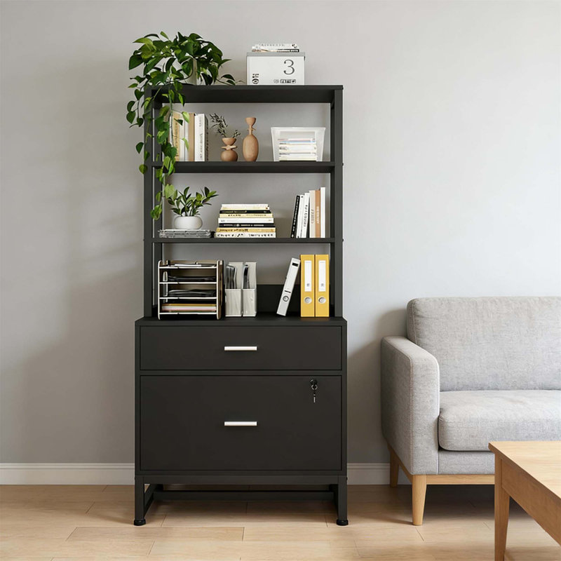 Spacious Filing Cabinet,Height File Cabinet,Stable Cabinet With Open Bookcase