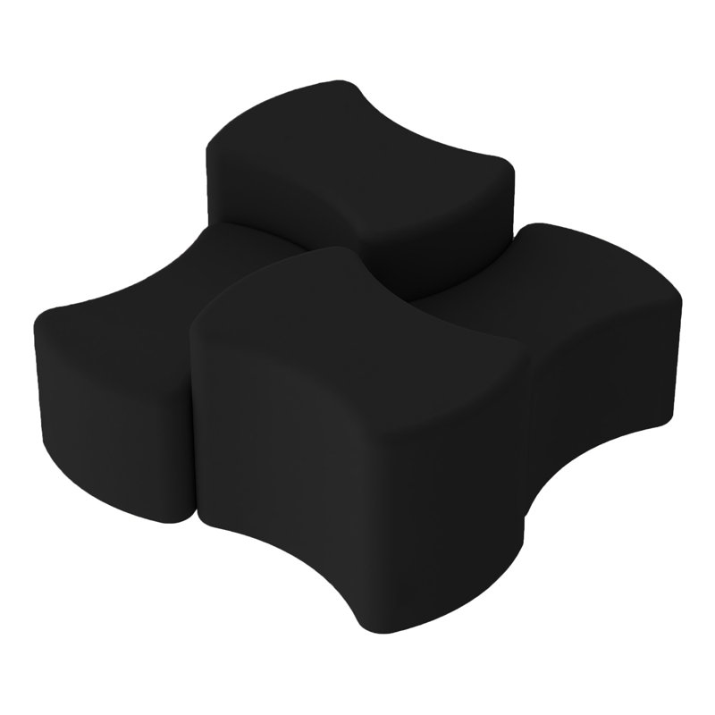 Repose-pieds rembourré Pro Series, paquet de 4, Noir