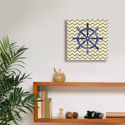  'Ship Wheel 2' by Erin Clark Canvas Wall Art, 12" x 12"