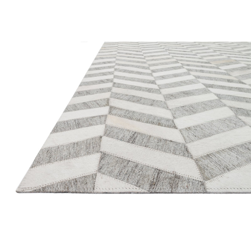 Winnett Cowhide Geometric Indoor Rug, Rectangle 9'3" x 13'