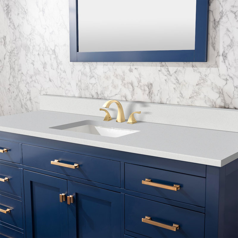 Plateau de meuble-lavabo simple 60 po en quartz avec lavabo - pour remplacement de meuble-lavabo, sans armoire