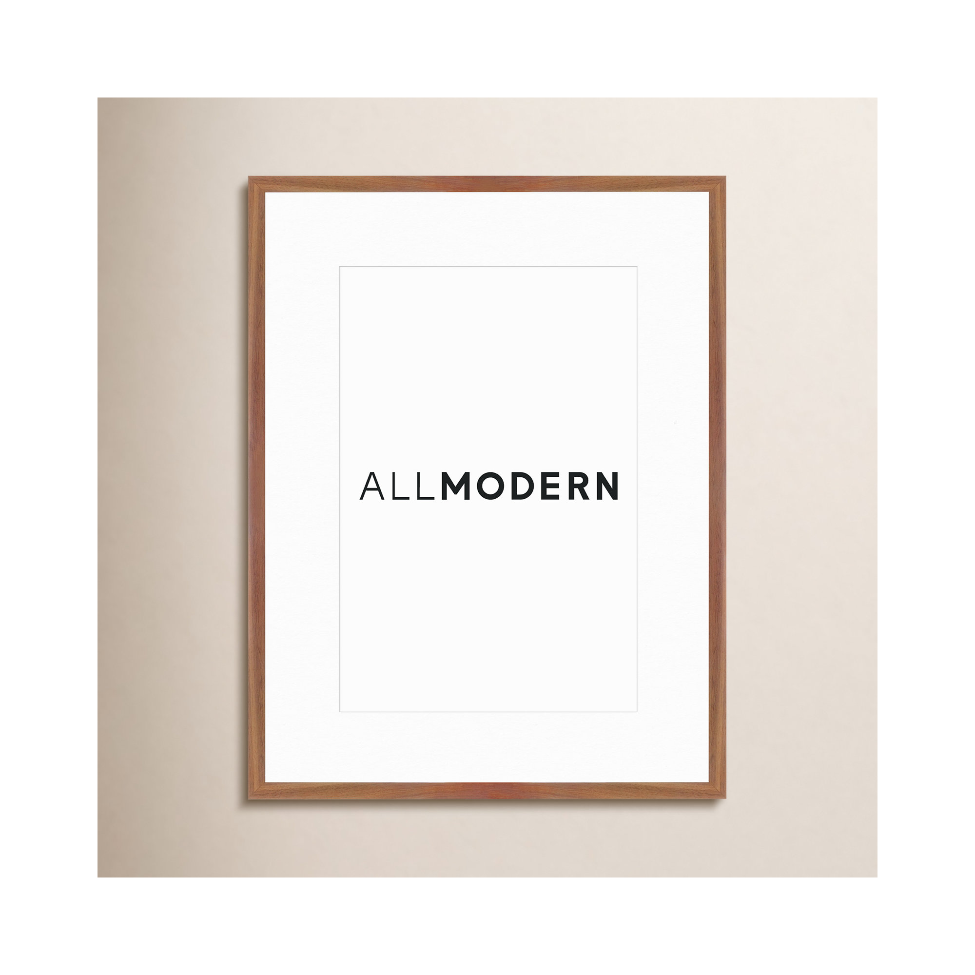Capullo Wood Matte Picture Frame with Mat, 24" x 30", Walnut, 18" x 24"