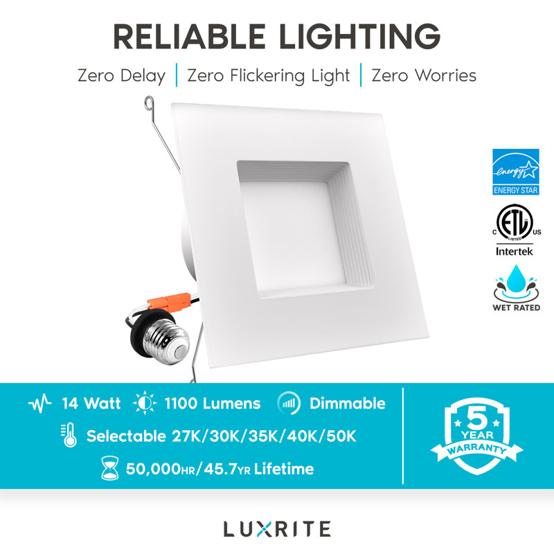 5"/6" Selectable CCT LED Retrofit Recessed Can Light