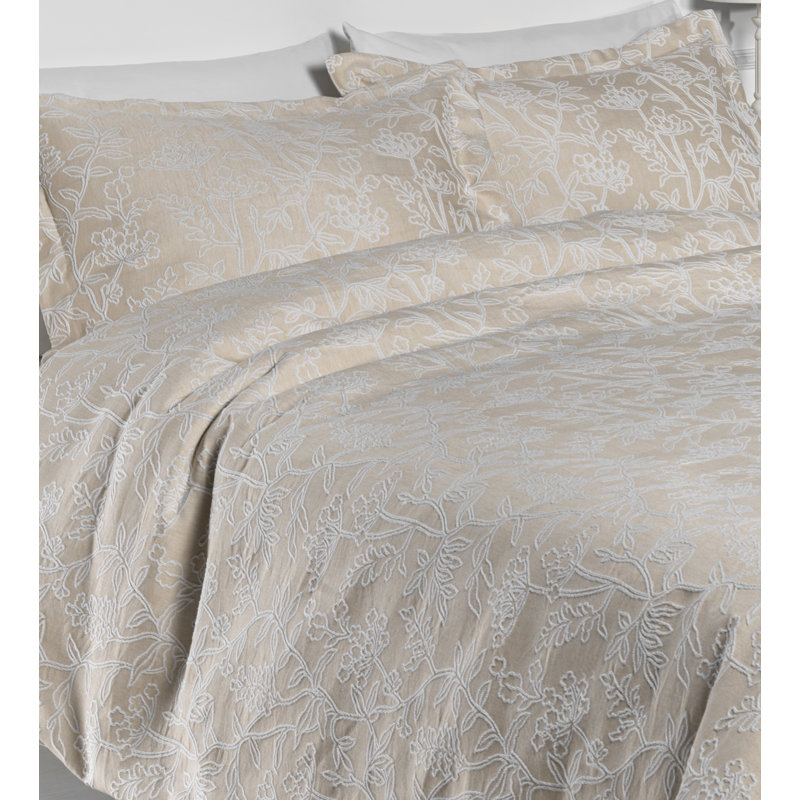 Fuchs Cotton Floral Duvet Cover Set with Pillowcases, Super King Duvet Cover + 2 Standard Pillowcases, Linen
