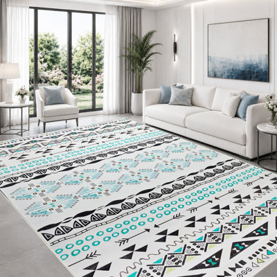 Coll Abstract Machine Printed Area Rug