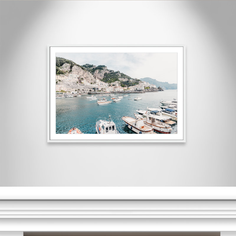 Imprimé Amalfi , Blanc satiné, L 41,5 po x H 29,5 po, Imprimé mat