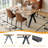 Farmhouse Dining Table Set For 4 To 6 People, Rustic Style Wood Kitchen Table Set-2091317477-2091317499