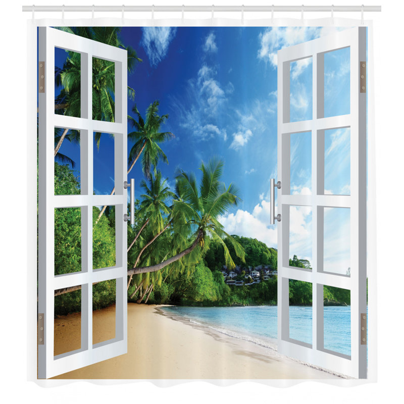Shower Curtain with Hooks Included, 70" H x 69" W