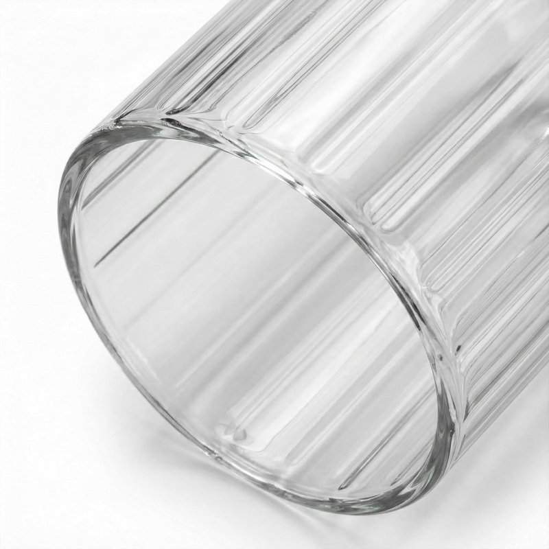 20cm H Glass Drum Lamp Shade, Clear