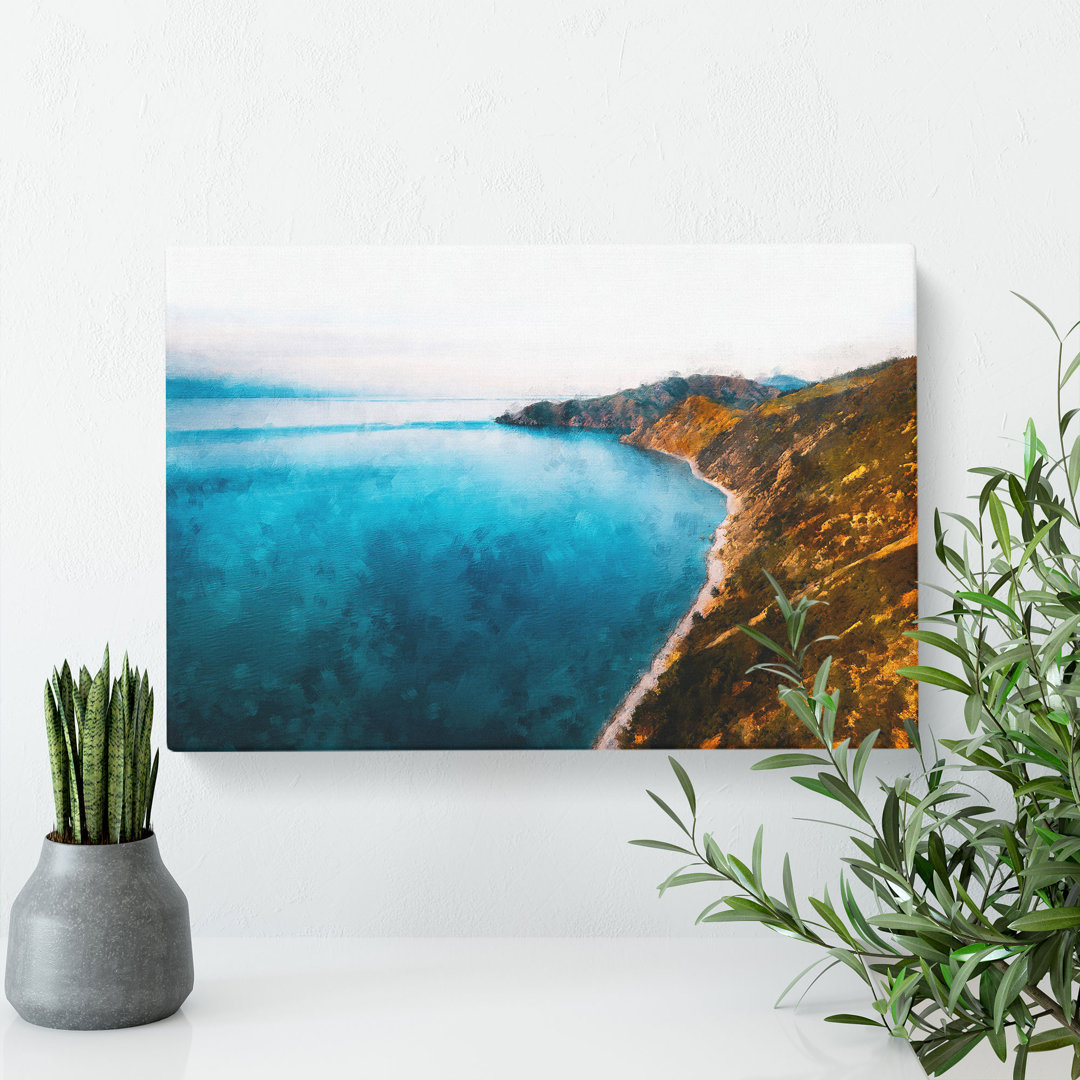 Coastline Of New Zealand Painting - Wrapped Canvas