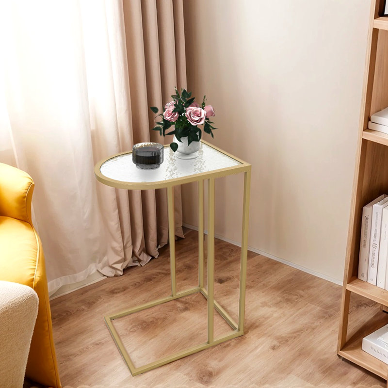 Glass Top C Table End Table