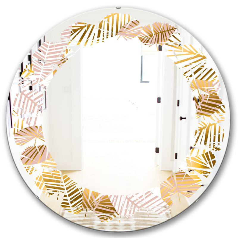 Modern Farmhouse Wall Mirror, 31.5" x 31.5" , Palm Leaves II