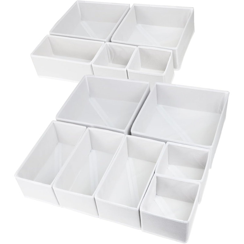 12-pack Foldable Drawer Organizers