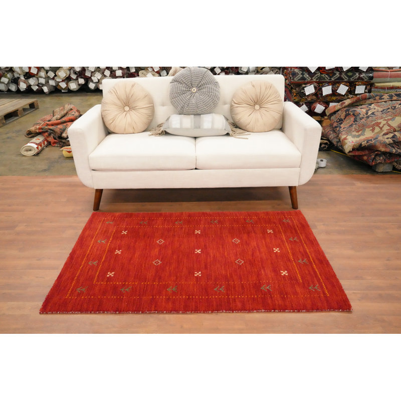 Handmade Wool Gabbeh Style Indian Rug 3x5