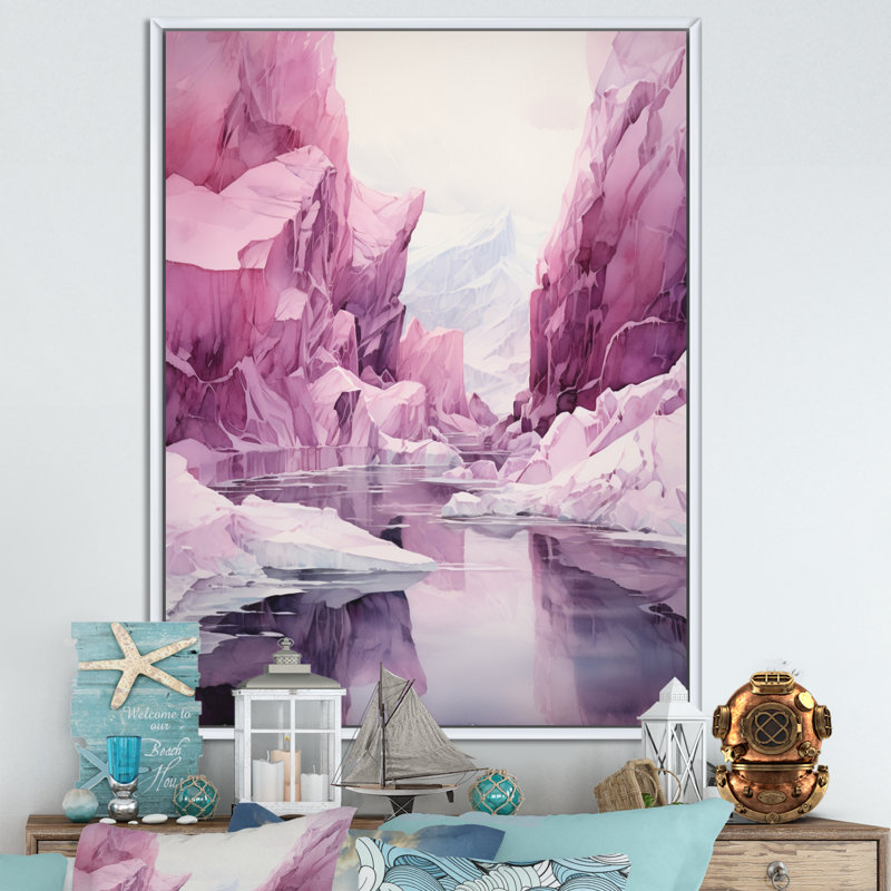 Iceberg polaire II d'Idajete - impression, H 20 po x l 12 po x P 1 po, Cadre flottant blanc