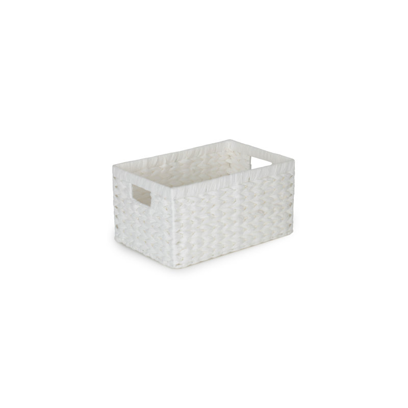 Wicker White Paper Rope Storage Basket, 19cm H x 37cm W x 25cm D