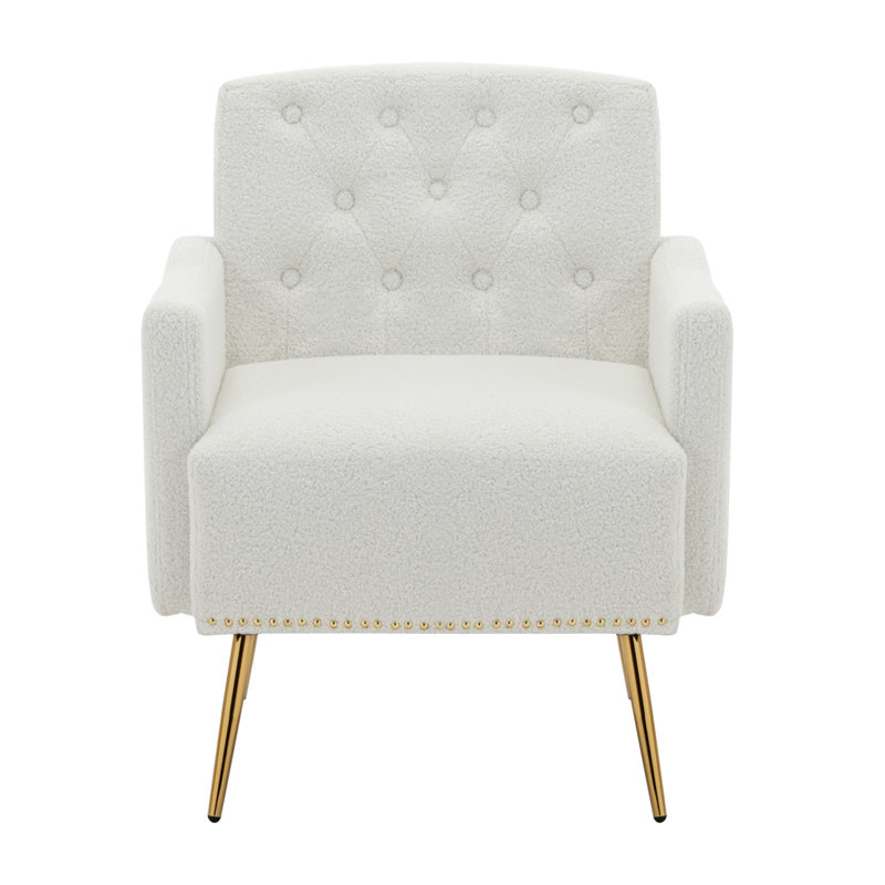 Albrechtice Velvet Armchair, White