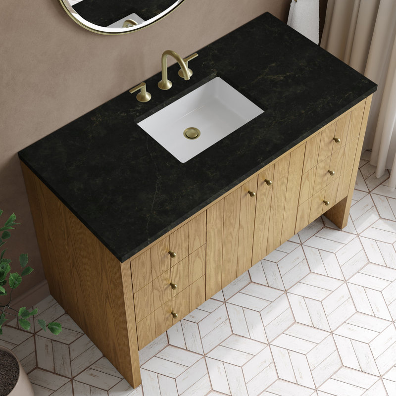 Hudson 48'' W Single Vanity, Light Natural Oak, Phantome Eclos, 8" Widespread