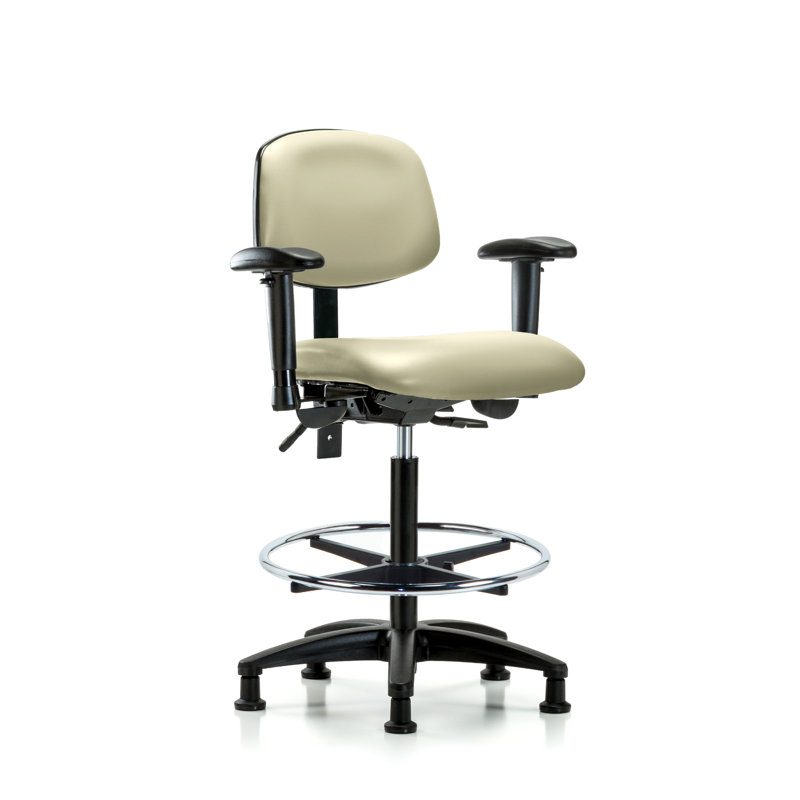 Noah Vinyl Drafting Chair, Adobe, Glides, Included