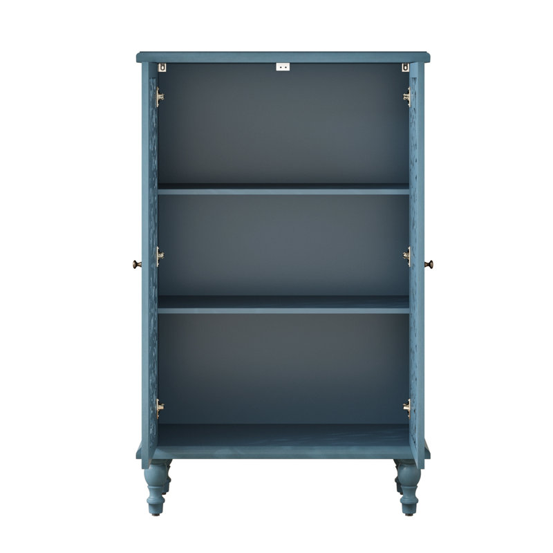 Armoire avec portes sculptées creuses, Bleu antique