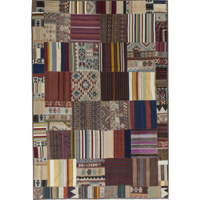 Wool Patchwork Area Rug