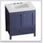Meuble-lavabo de salle de bain avec comptoir 30 po, avec comptoir, bleu marine 24V03-30NB
