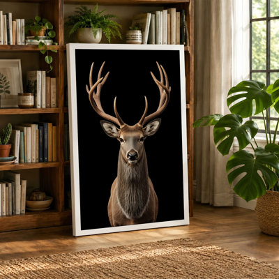 Deer Portrait Study Rustic 1 Piece Wrapped Canvas Wall Art