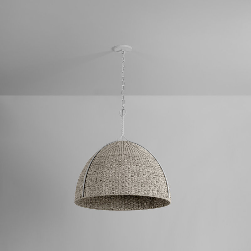 Luminaire suspendu Woodlawn en plâtre blanc, H 29 po x l 28,5 po x P 28,5 po