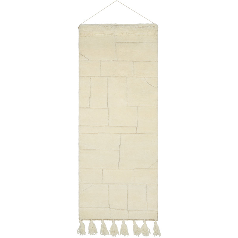 Javean Wall Hanging, 66" H x 24" W, Ivory/Cream/Beige