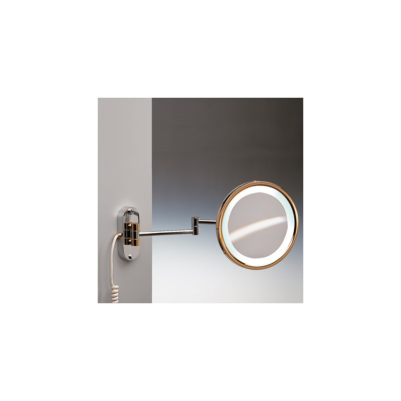 Miroir de maquillage / rasage Windisch, Or, 3X, H 9 po x l 9 po