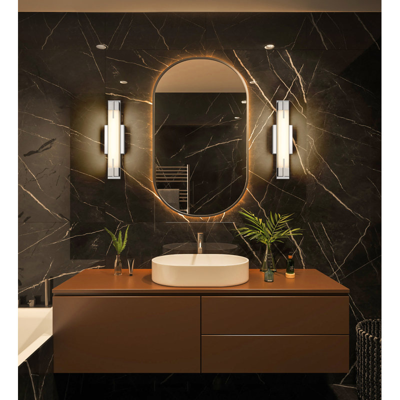 Meuble-lavabo 1 lumière Braxten, Chrome