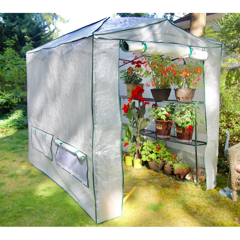 6' x 8' White Pop Up Greenhouse with PVC Cover