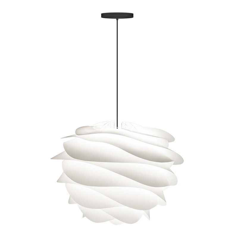 1 - Light Unique/Statement Pendant, 17.2" H x 18.9" W x 18.9" D, White, Black
