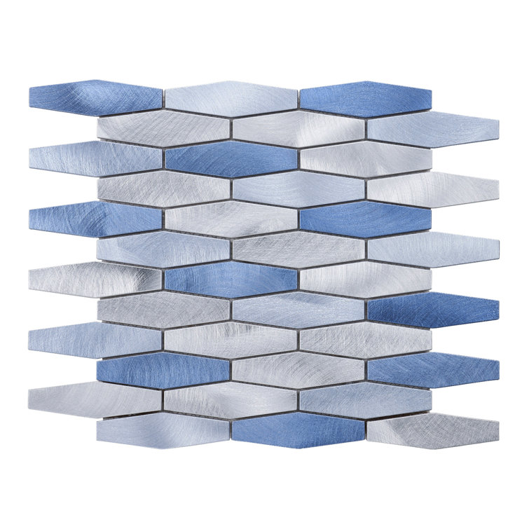 Blue Metal Aluminum Hexagon Mosaic Sheet Tile By Modket