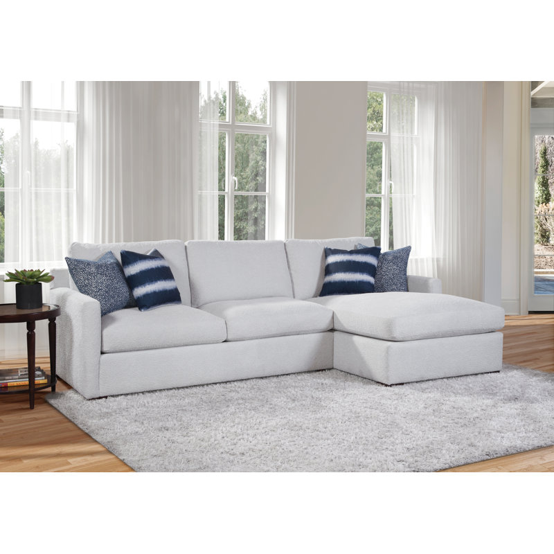 Bel-Air Chaise Sectional, Frost White, Left Hand Facing, Eggshell Crypton Performance; 0884-93