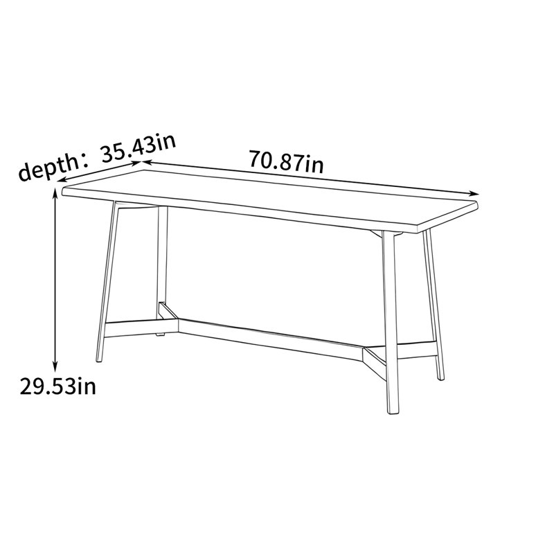 Minimalist Luxury Dining Table, 29.53"H x 70.87"L x 35.43"W