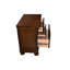 Table de chevet 3 avec rangement caché en noyer foncé - Commode lumineuse pour chambre à coucher