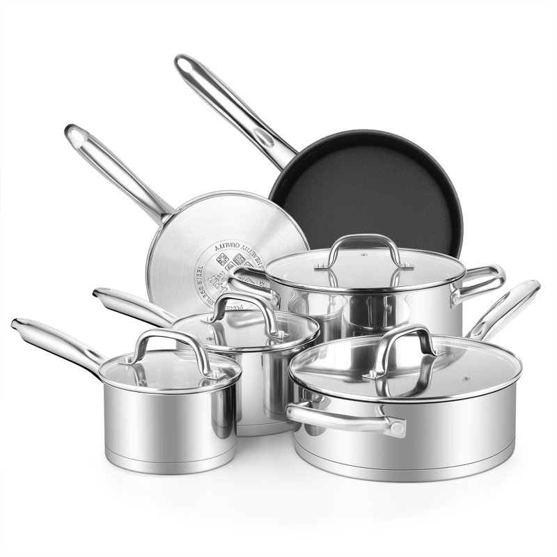 10 - Piece Stainless Steel Cookware Set