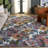 Kape Hand Tufted Wool/Cotton Floral Rug in Blue/Ivory-1773210901