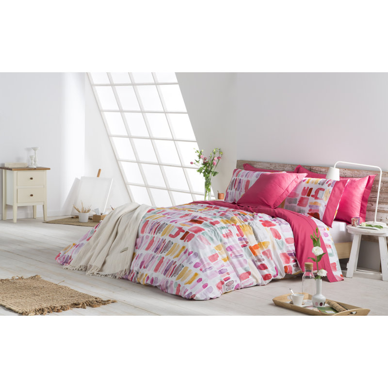 Lille Geometric Shapes Duvet Cover, Super King Duvet Cover, Pink