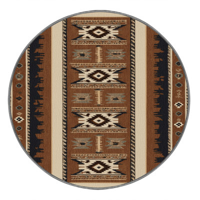 Washable Lasso and Rope Southwestern Area Rug