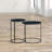 Monet 24"W Metal Industrial Nesting End Table Set with Round Fixed Tray Tops