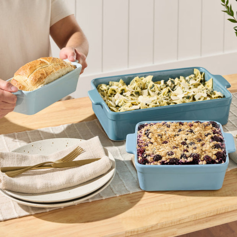 3PC Casserole Cookware Set, Cornflower Blue