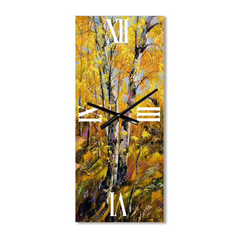 Horloge murale Birches in Autumn, Grand